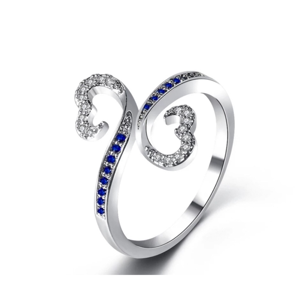 NEW HEART HALO‎ RING, WHITE GOLD PLATED 925 SILVER, LOVE RING, CUTE RING, SIZE 6 - Picture 6 of 12